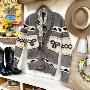 Cabin wool TNA wool sweater w southwestern equestrian vibe